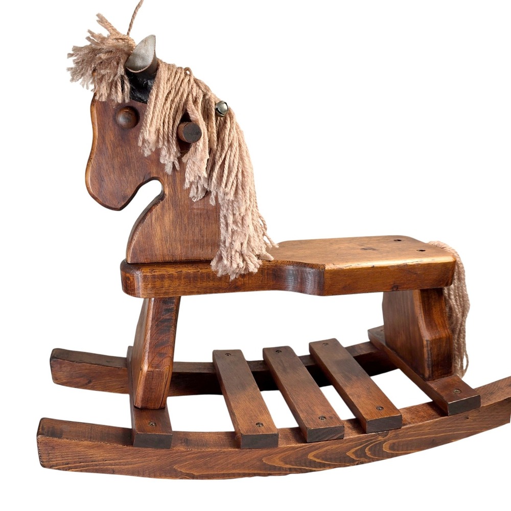 VTG Handcrafted Solid Wood Rocking Horse Recently Refurbished Amish‎ Heirloom